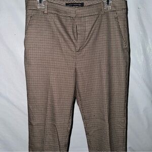 Zara Plaid Pants — Neutral Colors, Size 10